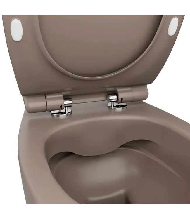 Hangtoilet Randloos Mat Taupe⎢Isvea Sentimenti NEO⎢excl. wc bril