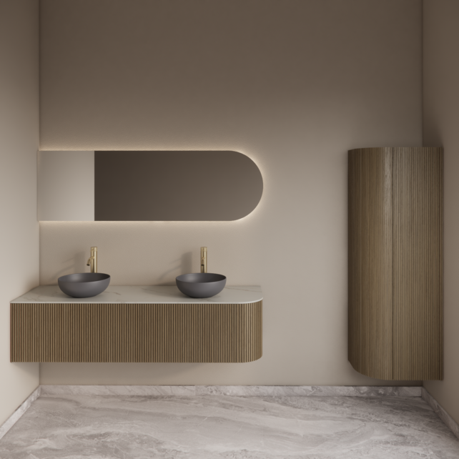 Spiegel Gliss Zelus 100x60cm Links – sensor bediening met dimbaar licht & spiegelverwarming