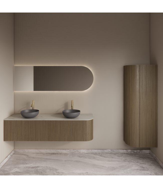 Spiegel Gliss Zelus 120x60cm Links – sensor bediening met dimbaar licht & spiegelverwarming