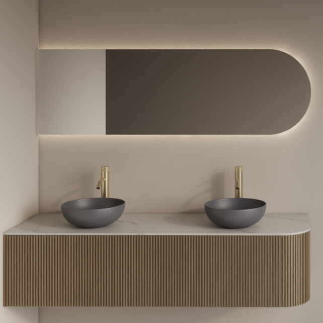 Spiegel Gliss Zelus 160x60cm Links – sensor bediening met dimbaar licht & spiegelverwarming