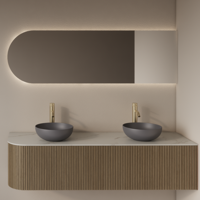 Spiegel Gliss Zelus 120x60cm Rechts – sensor bediening met dimbaar licht & spiegelverwarming