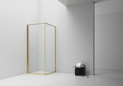 Douchecabine 90x90cm Inslide Geborsteld Goud 6mm veiligheidsglas met anti-kalk