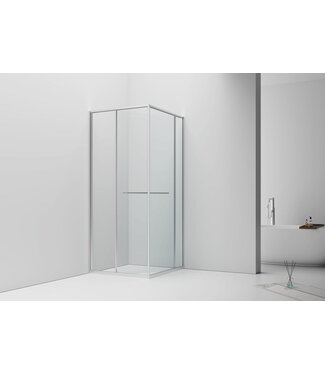 ALONI Douchecabine 90x90cm Inslide Chroom 6mm veiligheidsglas met anti-kalk