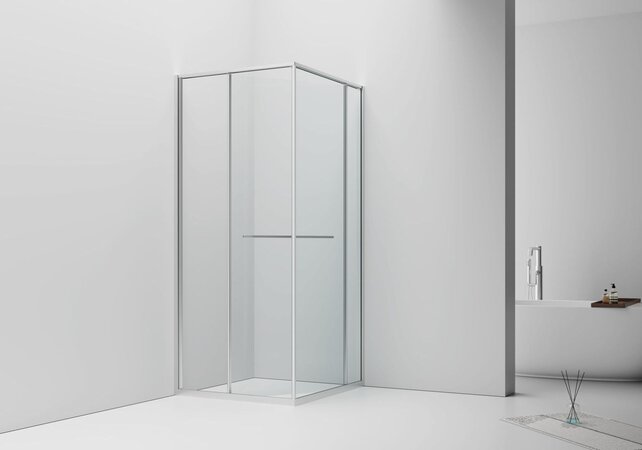 Douchecabine 90x90cm Inslide Chroom 6mm veiligheidsglas met anti-kalk