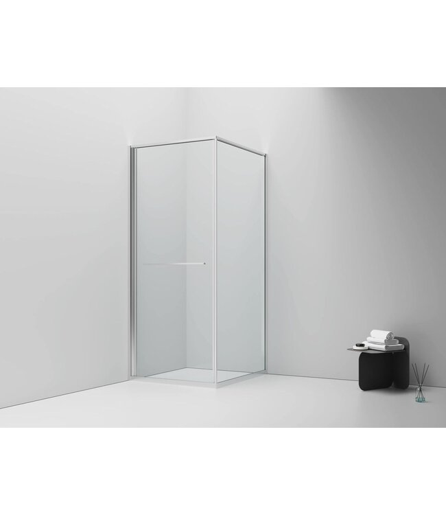 Douchecabine 90x90cm Inslide Chroom 6mm veiligheidsglas met anti-kalk