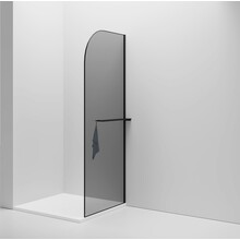 Inloopdouche Douchewand Curvy Zwart met rookglas 100cm 8mm veiligheidsglas met anti-kalk
