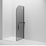 Wiesbaden Inloopdouche Douchewand Curvy Zwart met rookglas 100cm 8mm veiligheidsglas met anti-kalk