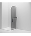 Inloopdouche Douchewand Curvy Zwart met rookglas 100cm 8mm veiligheidsglas met anti-kalk