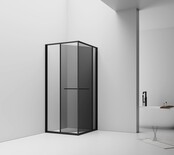 Douchecabine 90x90cm Inslide Mat Zwart met rookglas 6mm veiligheidsglas met anti-kalk