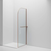 Inloopdouche Douchewand Curvy Koper met Handdoekhouder 100cm 8mm veiligheidsglas met anti-kalk