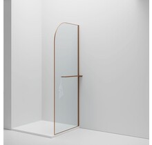 Inloopdouche Douchewand Curvy Koper met Handdoekhouder 100cm 8mm veiligheidsglas met anti-kalk