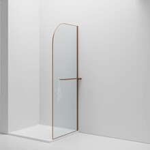 Inloopdouche Douchewand Curvy Koper met Handdoekhouder 100cm 8mm veiligheidsglas met anti-kalk