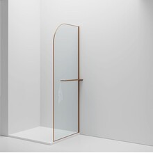 Inloopdouche Douchewand Curvy Koper met Handdoekhouder 100cm 8mm veiligheidsglas met anti-kalk