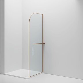 Inloopdouche Douchewand Curvy Koper met Handdoekhouder 100cm 8mm veiligheidsglas met anti-kalk