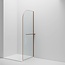 Wiesbaden Inloopdouche Douchewand Curvy Koper met Handdoekhouder 100cm 8mm veiligheidsglas met anti-kalk