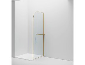 Inloopdouche Douchewand Curvy Goud met Handdoekhouder 100cm 8mm veiligheidsglas met anti-kalk