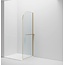 ALONI Inloopdouche Douchewand Curvy Goud met Handdoekhouder 100cm 8mm veiligheidsglas met anti-kalk