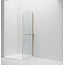 Wiesbaden Inloopdouche Douchewand Curvy Goud met Handdoekhouder 100cm 8mm veiligheidsglas met anti-kalk
