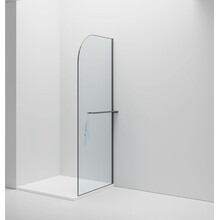 Inloopdouche Douchewand Curvy Gunmetal met Handdoekhouder 100cm 8mm veiligheidsglas met anti-kalk