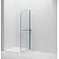 Wiesbaden Inloopdouche Douchewand Curvy Gunmetal met Handdoekhouder 100cm 8mm veiligheidsglas met anti-kalk