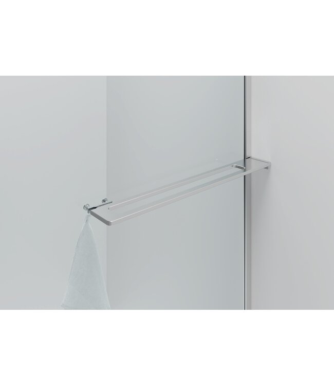 Inloopdouche Douchewand Curvy Chroom met Handdoekhouder 100cm 8mm veiligheidsglas met anti-kalk