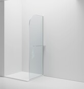 Inloopdouche Douchewand Curvy Chroom met Handdoekhouder 100cm 8mm veiligheidsglas met anti-kalk