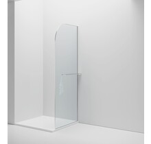 Inloopdouche Douchewand Curvy Chroom met Handdoekhouder 100cm 8mm veiligheidsglas met anti-kalk