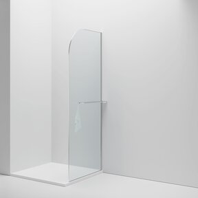 Inloopdouche Douchewand Curvy Chroom met Handdoekhouder 100cm 8mm veiligheidsglas met anti-kalk