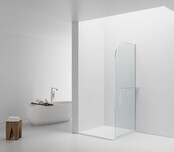 Inloopdouche Douchewand Curvy Chroom met Handdoekhouder 100cm 8mm veiligheidsglas met anti-kalk