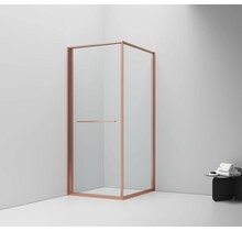 Douchecabine 90x90cm Inslide Geborsteld Koper 6mm veiligheidsglas met anti-kalk