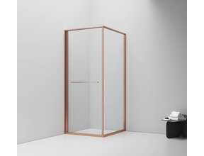 Douchecabine 90x90cm Inslide Geborsteld Koper 6mm veiligheidsglas met anti-kalk