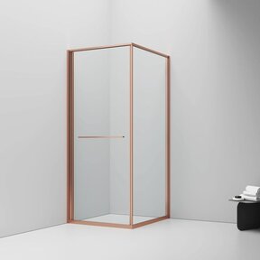 Douchecabine 90x90cm Inslide Geborsteld Koper 6mm veiligheidsglas met anti-kalk