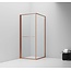 ALONI Douchecabine 90x90cm Inslide Geborsteld Koper 6mm veiligheidsglas met anti-kalk
