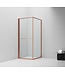 Douchecabine 90x90cm Inslide Geborsteld Koper 6mm veiligheidsglas met anti-kalk