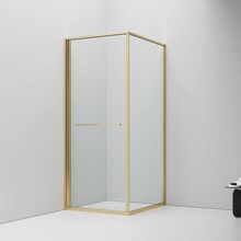 Douchecabine 90x90cm Inslide Geborsteld Goud 6mm veiligheidsglas met anti-kalk