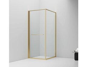 Douchecabine 90x90cm Inslide Geborsteld Goud 6mm veiligheidsglas met anti-kalk
