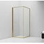 ALONI Douchecabine 90x90cm Inslide Geborsteld Goud 6mm veiligheidsglas met anti-kalk