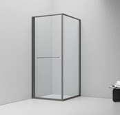 Douchecabine 90x90cm Inslide Gunmetal 6mm veiligheidsglas met anti-kalk