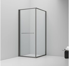 Douchecabine 90x90cm Inslide Gunmetal 6mm veiligheidsglas met anti-kalk