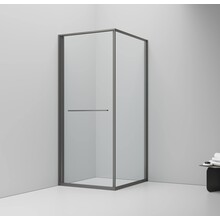 Douchecabine 90x90cm Inslide Gunmetal 6mm veiligheidsglas met anti-kalk