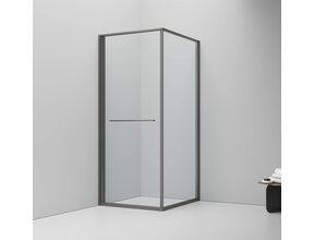 Douchecabine 90x90cm Inslide Gunmetal 6mm veiligheidsglas met anti-kalk