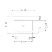 Wastafel Atlanta 60x46x5cm Mat Wit - Kraangat 0-1 - Kunstmarmer