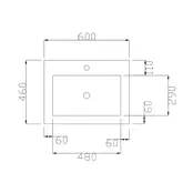 Wastafel Atlanta 60x46x5cm Mat Wit - Kraangat 0-1 - Kunstmarmer