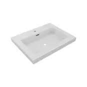 Wastafel Atlanta 60x46x5cm Mat Wit - Kraangat 0-1 - Kunstmarmer