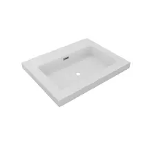 Wastafel Atlanta 60x46x5cm Mat Wit - Kraangat 0-1 - Kunstmarmer
