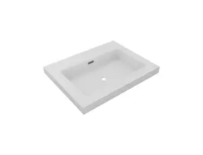 Wastafel Atlanta 60x46x5cm Mat Wit - Kraangat 0-1 - Kunstmarmer