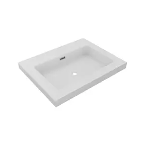 Wastafel Atlanta 60x46x5cm Mat Wit - Kraangat 0-1 - Kunstmarmer