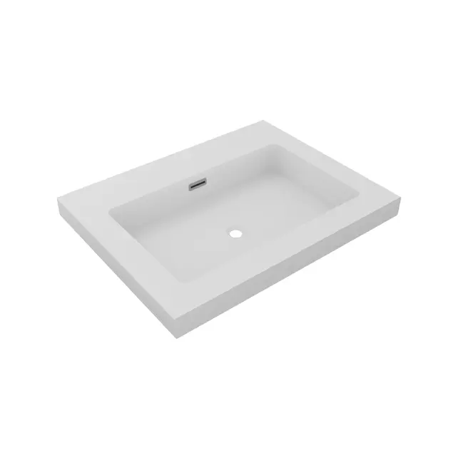 Wastafel Atlanta 60x46x5cm Mat Wit - Kraangat 0-1 - Kunstmarmer