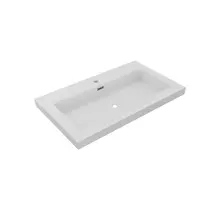 Wastafel Atlanta 80x46x5cm Mat Wit - Kraangat 0-1 - Kunstmarmer