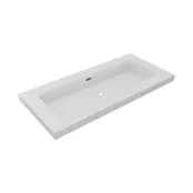 Wastafel Atlanta 100x46x5cm Mat Wit - Kraangat 0 -1 - 2 - Kunstmarmer